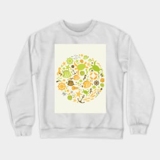 Save The Ocean Keep The Sea Plastic Free Turtle Scene Crewneck Sweatshirt